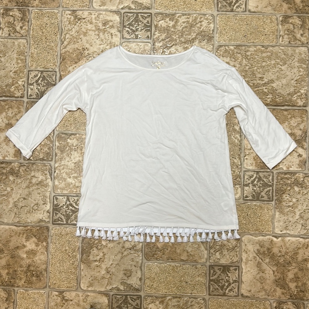 Lilly Pulitzer White top with tassels